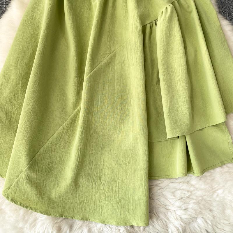 НОВОЕ женское платье с пышными рукавами и нерегулярной баской Vestido Elegante с квадратным воротником и оборками, модное корейское платье