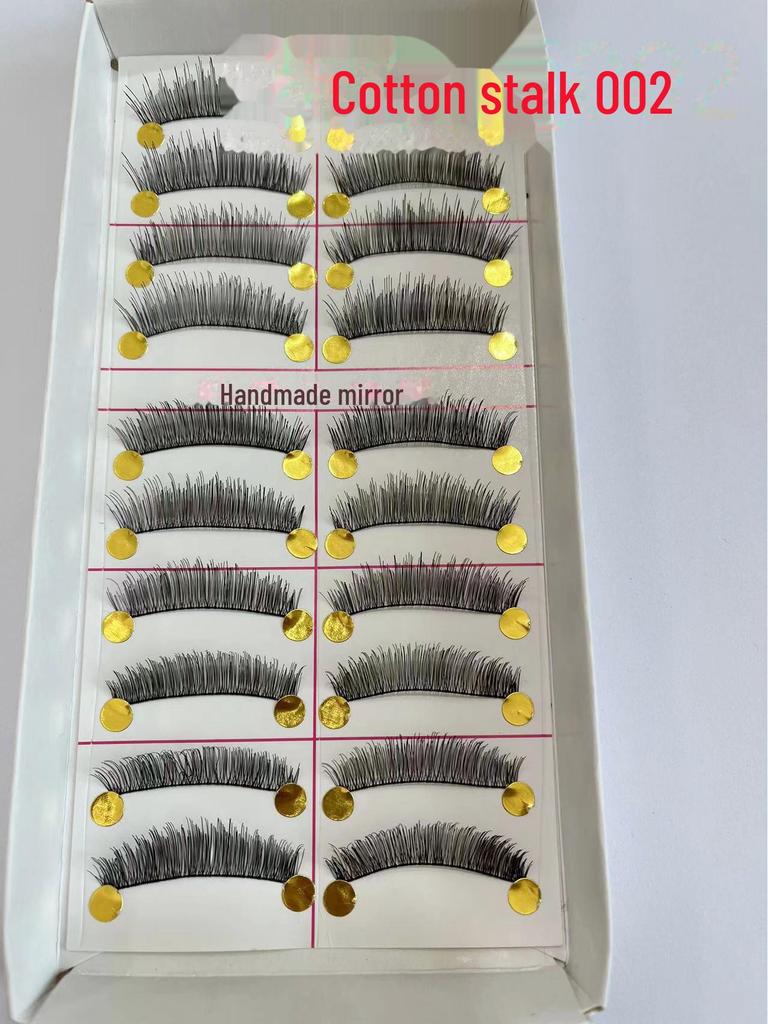 217 накладных ресниц ручной работы - 10 пар, натуральный стиль, перекрестный хлопковый стержень для сценического макияжа