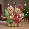 Couple Christmas Gingerbread Man Decoration Resin Gingerbread Man Ornament Christmas Party Home Decoration Gift