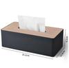 KINGFOM Tissue Case, Modern Design, Premium PU Leather, Tissue Box, 3 Colors Available, Multi-Function Tissue Cover for Home & Office Use (Black