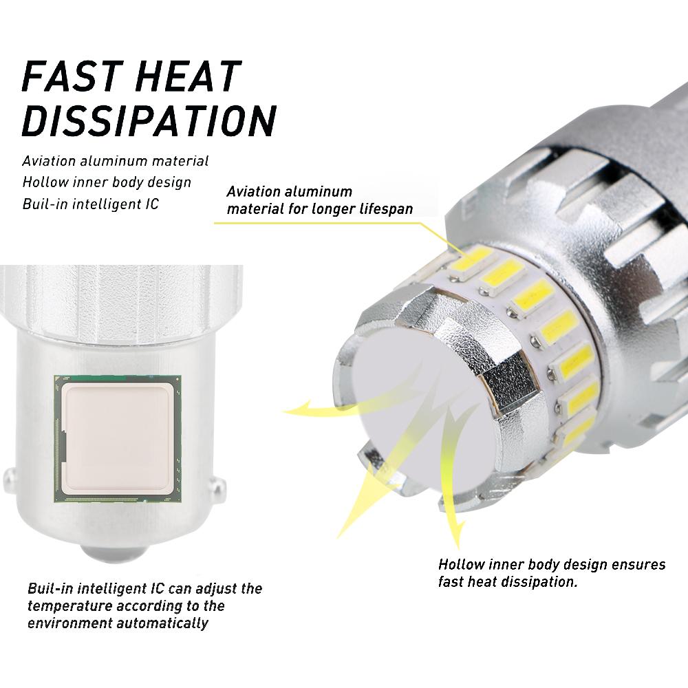 Стоп-сигнал DRL Автомобильные светодиодные лампы 1156 7443 3157/3156 T15 Светодиодные лампы 3030 4014 SMD 6500K Белый Супер яркий 2 шт. 12 В