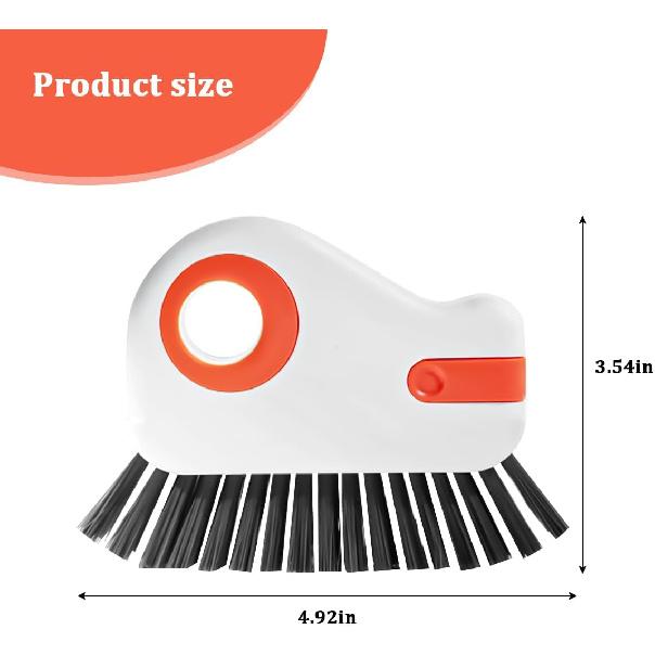 2PCS Car 2 in 1 Groove Cleaning Brush, Multifunctional Vehicle Window Track Cleaner Tool with Hidden Scraper, Auto Crevice Gap Grout Scrub Brush for