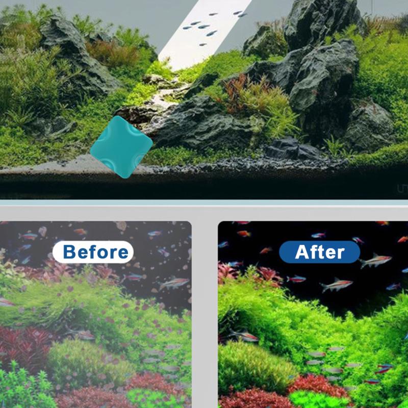 Мини-магнитная щетка для аквариума, двухстороннее средство для чистки стекла, плавающая щетка, скребок для чистки