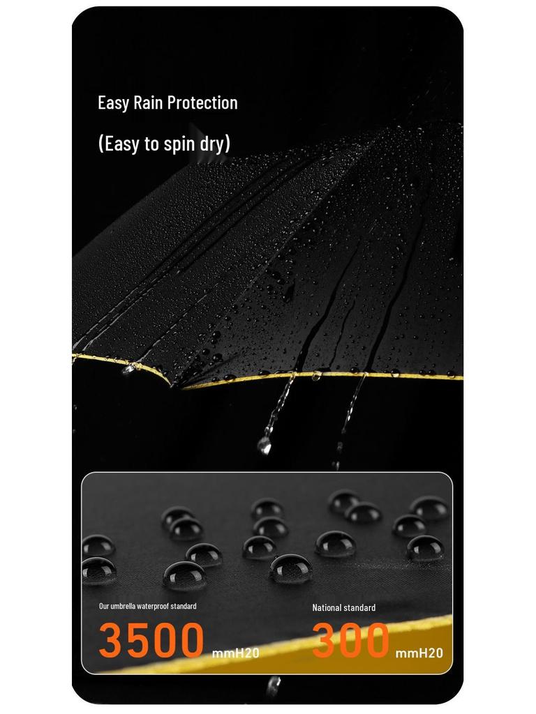 Усиленный ветрозащитный очень большой черный зонт для троих - Двойного назначения для солнца и дождя