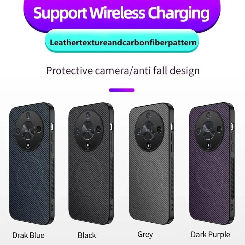 Противоударный силиконовый чехол из углеродного волокна для телефона Honor X6B X6C X7B X7C X8C X9B X9C X60 Pro с магнитной беспроводной зарядкой