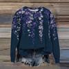 Женская мода с принтом, длинный рукав, свободный круглый вырез, свитшот, осень