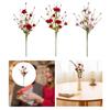 2pcs Red Pink Artificial Rose Heart Berry Branches Romantic Artificial Flower  Anniversary
