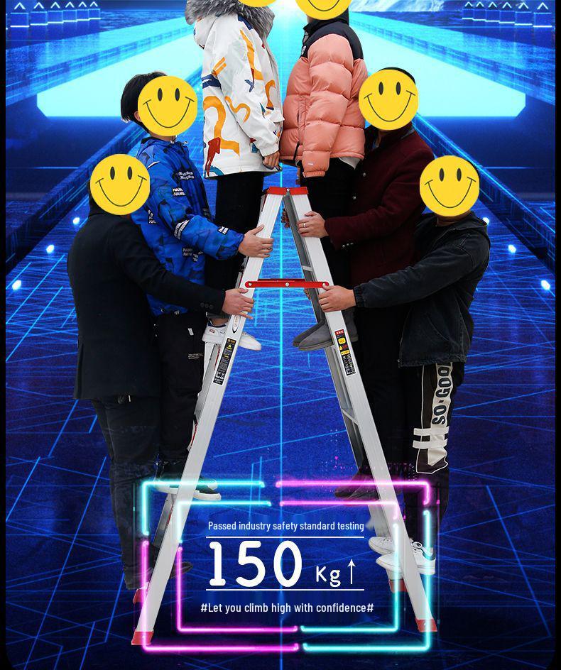 Утолщенная алюминиевая сплавная нескользящая многофункциональная складная стремянка-елочка для дома и сада