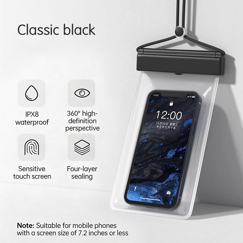 Universal Transparent Waterproof Touchscreen Phone Pouch Outdoor Diving And Swimming Crossbody Phone Case