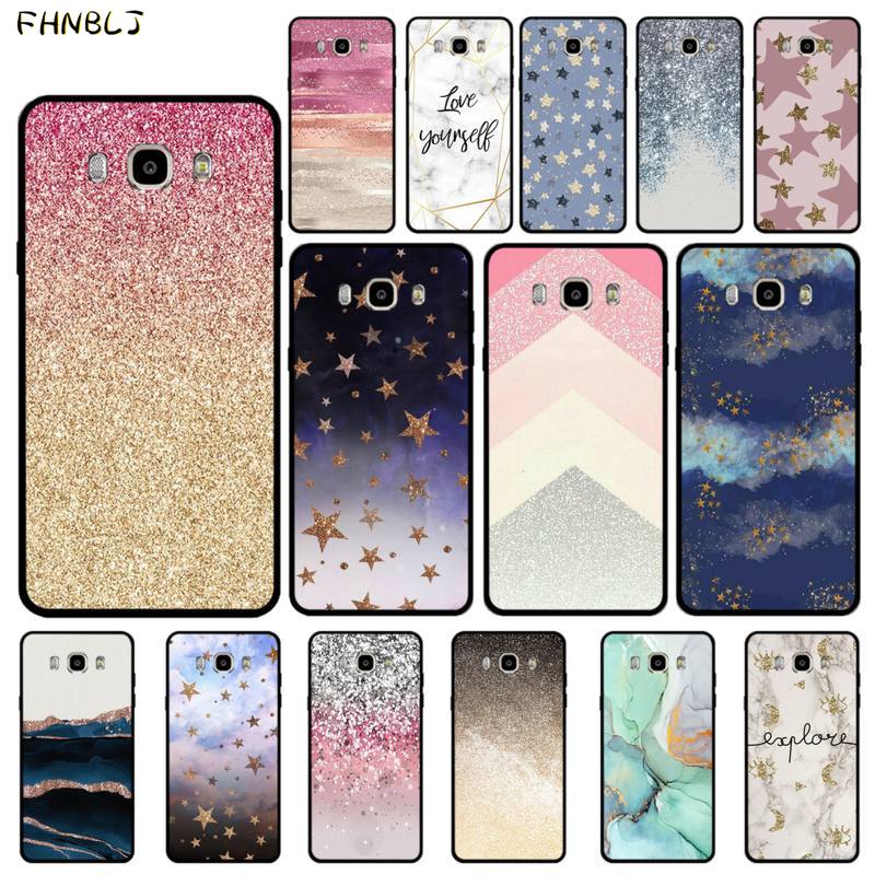 FHNBLJ Gold Pink Glitter Marble Phone Case Cover for Samsung J4 PLUS J7PRO J5 J6 J7 PRIME J7 Neo 2016 2018 J8