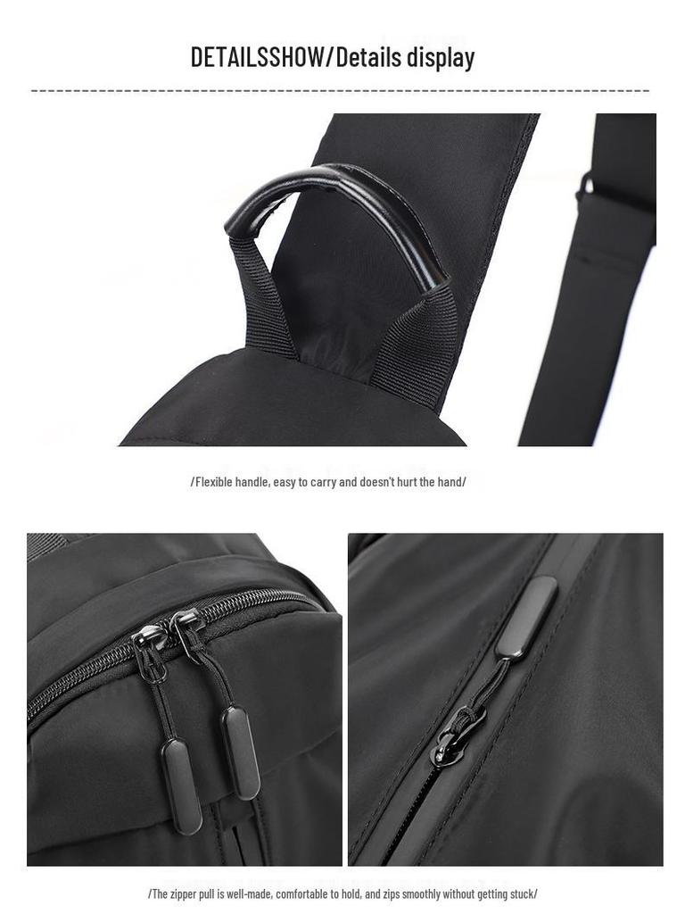 Мужская USB сумка через плечо: Водонепроницаемый нейлон, деловая и дорожная наплечная сумка