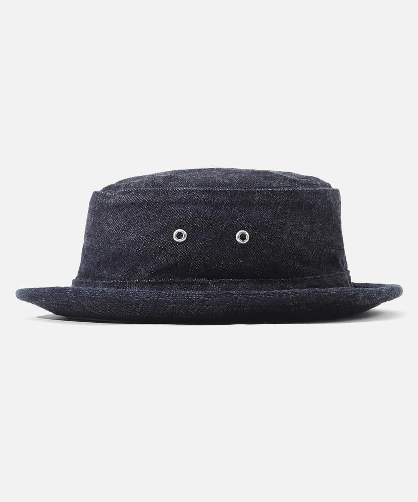 Kojima Genes Pork Pie Hat, Black Denim, Classic Ska & Jazz Style, Adjustable, Made in Japan Okayama, RNB-9045