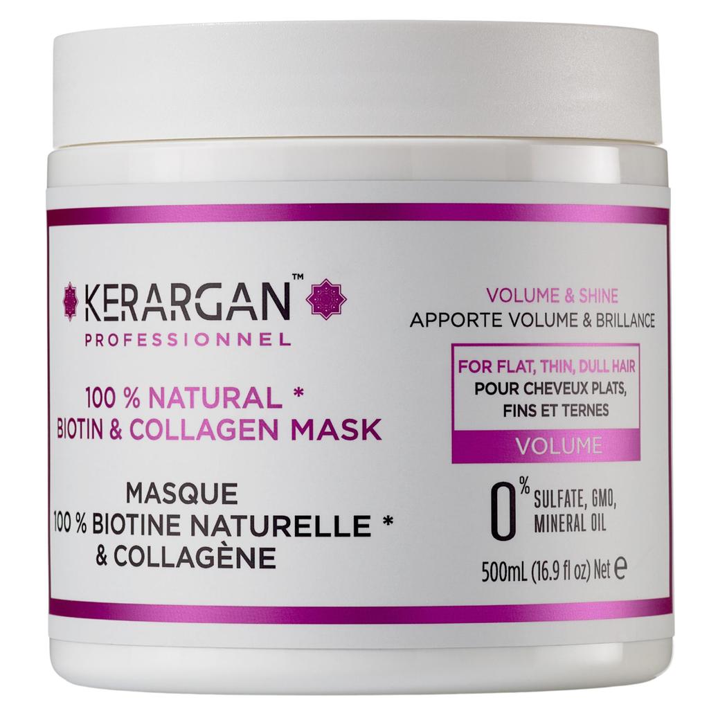 Kerargan Hair Mask with Biotin & Collagen To Restore Strength and Shine - For Damaged Hair - Without Sulfate, Paraben, Silicone - 500 Ml