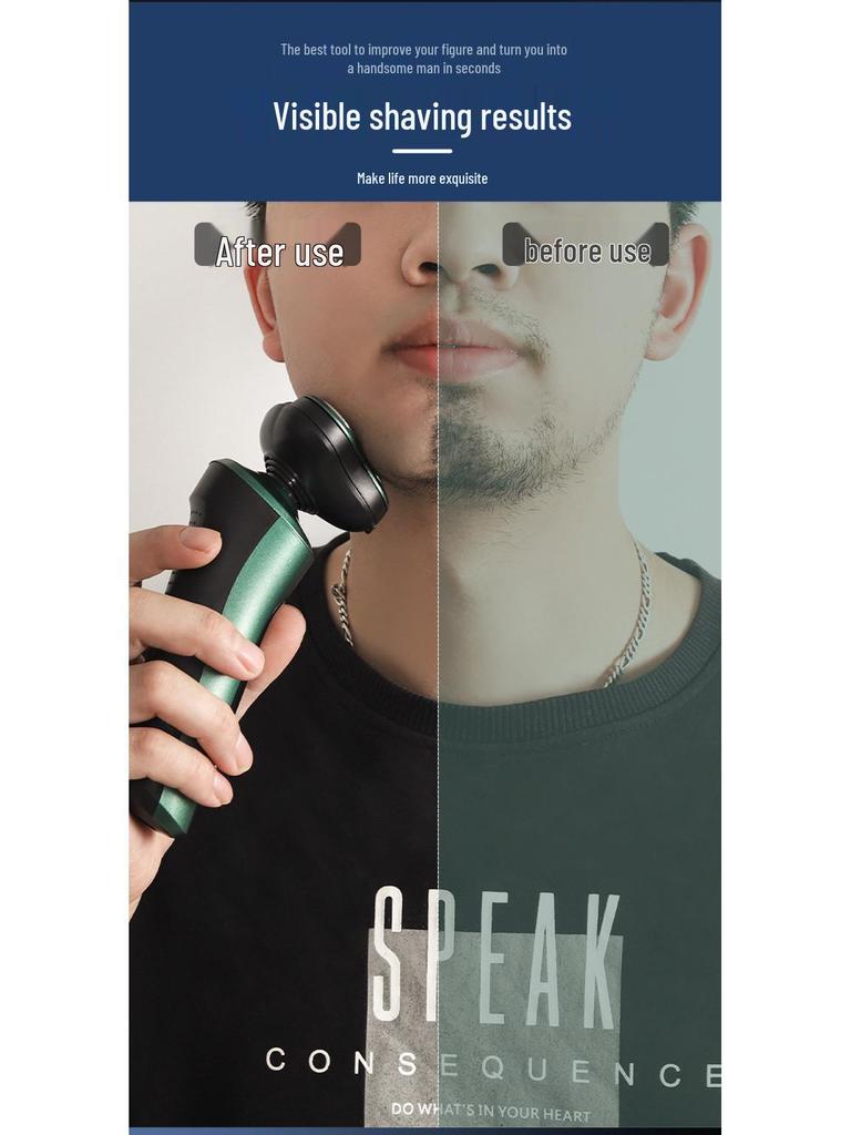 9D High-Power Electric Shaver with Digital Display, USB Charging, Washable Design, Floating Razor & Multifunctional Beard Trimmer