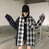 Кардиган, клетчатая рубашка, женская, с длинными рукавами, свободная куртка, рубашка