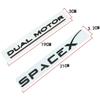 3D ABS Logo DUAL Motor SPACEX Letters Nameplate Car Emblem Rear Trunk Badge Decal Sticker For Tesla Model 3 Y S X Accessories