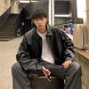 Men's Retro Oversized PU Leather Jacket - Autumn Street Style