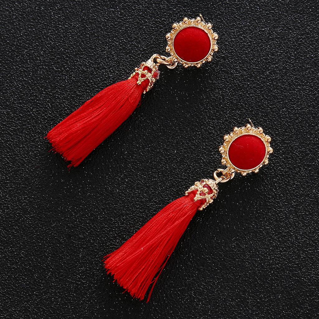 Bohemia Temperament Pompon Tassel Ear Pendent Long Fringe Eardrop Dangle Earrings Ladies Jewelry Christmas Gift