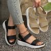 Повседневные сандалии Летние сандалии на толстой подошве и плоском каблуке с открытым носком Свободные и узкие женские сандалии