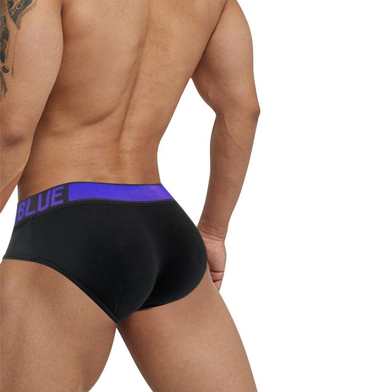 Men's Low-Rise Laser Gradient Briefs - Breathable Modal with U-Convex Pouch and Hip-Lifting Design