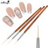 3 шт., кисть для дизайна ногтей, УФ-гель-лак, подводка для рисования, живопись, французские линии, полосатые цветочные узоры, ручка для дизайна маникюра, деревянный салон, инструмент «сделай сам»