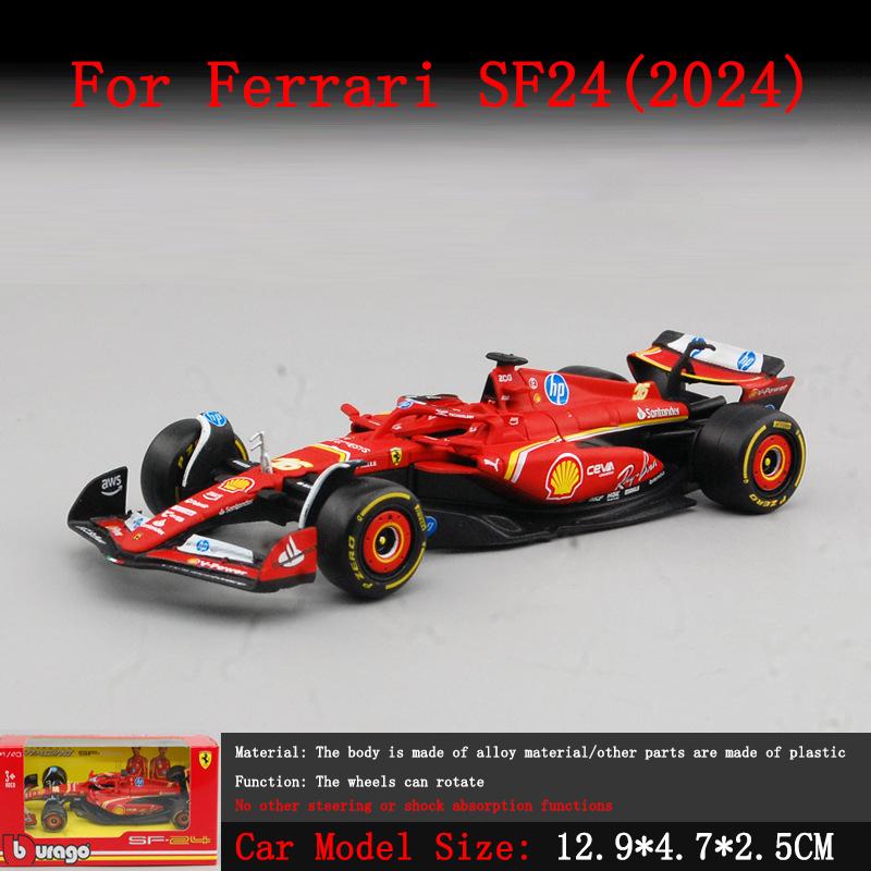 Bburago1:43 F1 2024 Racing Ferrari SF24 Racing Alpine A524 McLaren Monaco F1 MCL38 Formula Car Static Simulation Small Model Car
