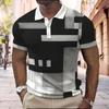 Men'S Simple Polo3D Digital Printing Casual Short-Sleeved Lapel Polo Shirt