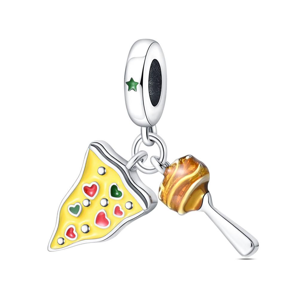 Diy Jewelry Accessories Bracelet White Copper Plated 925 Silver Gourmet Macaron Chips Chocolate Cake Pendant Pendant Beads