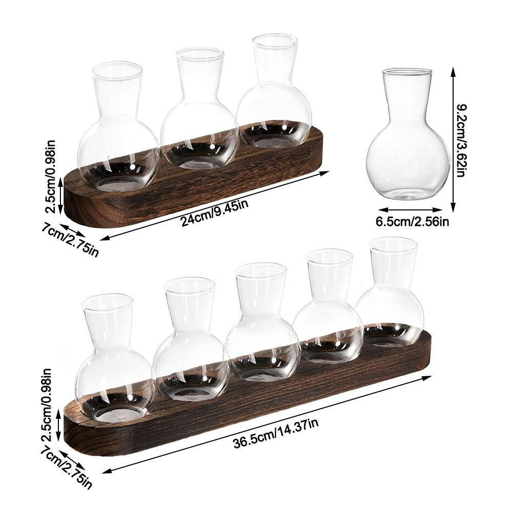 with Wooden Tray Hydroponics Glass Vase Bud Vases Bulb Vase  Home Decoration