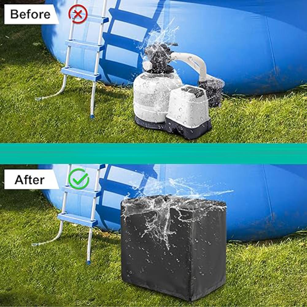Outdoor Pool Maintenance Black Swimming Pool Cover 420D Oxford Cloth Cover UV Protection Cover Easy Installation