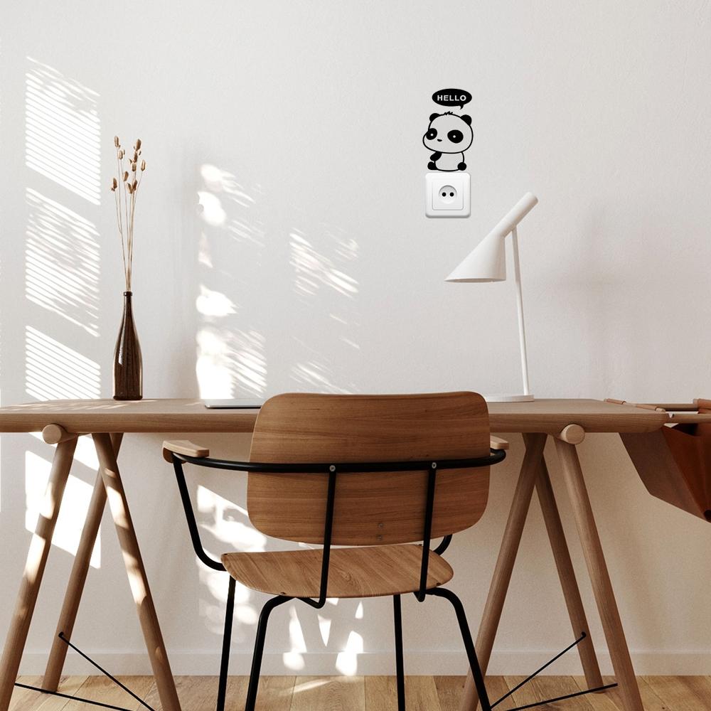 Наклейка Muralist Creative Notebook Спальня Панда Съемная Наклейка На Стену Наклейка Выключатель