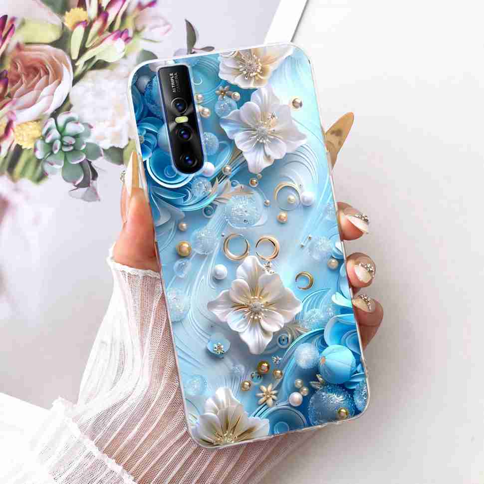 For Vivo V15 Pro Casing Soft Silicone Colorful Butterfly Cover For Vivo V 15 V15 VivoV15 Pro Fundas Capa Full Protective Case