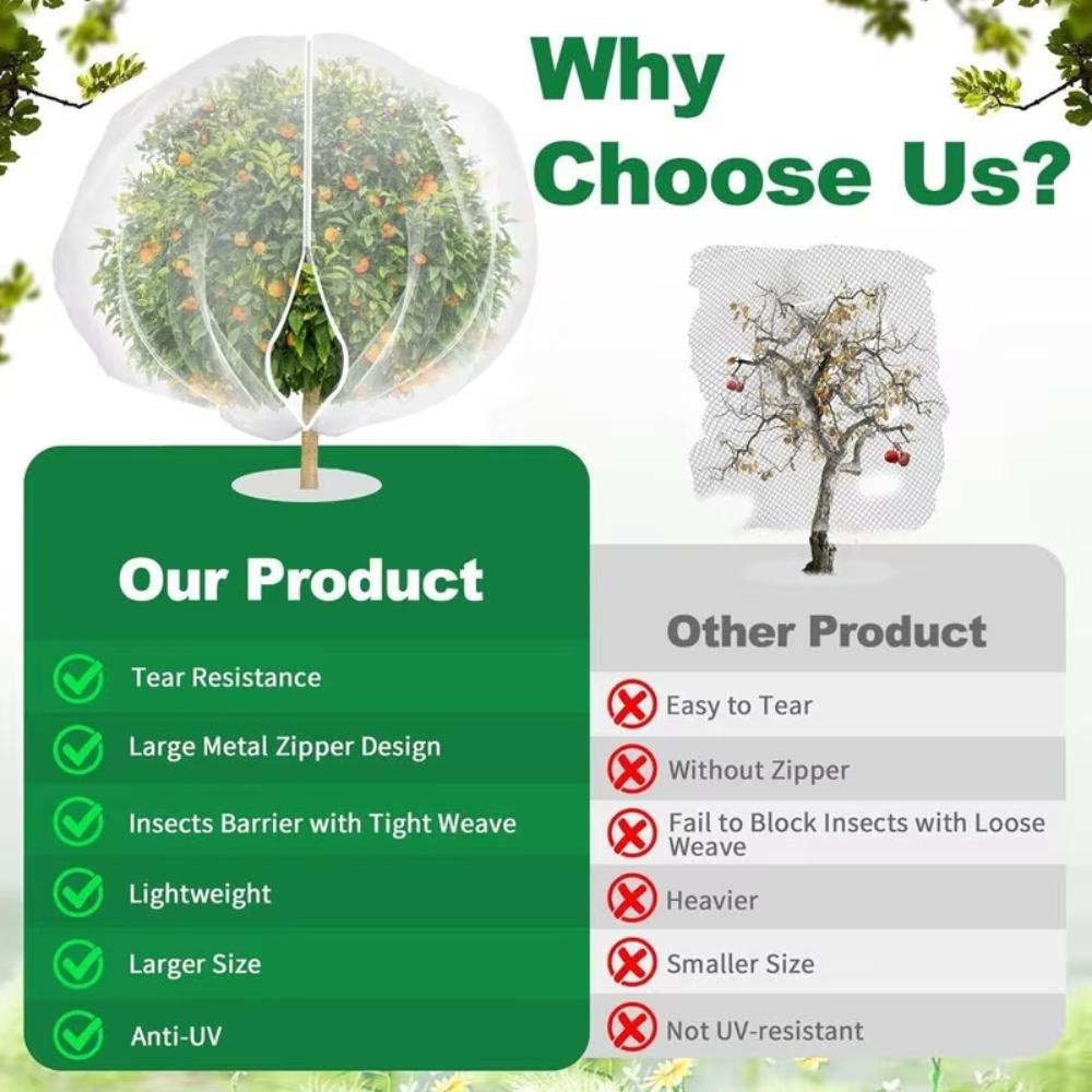 Mesh Plant Cover Bags Drawstring Plant Protection Net Reusable Garden Netting  Garden Tools