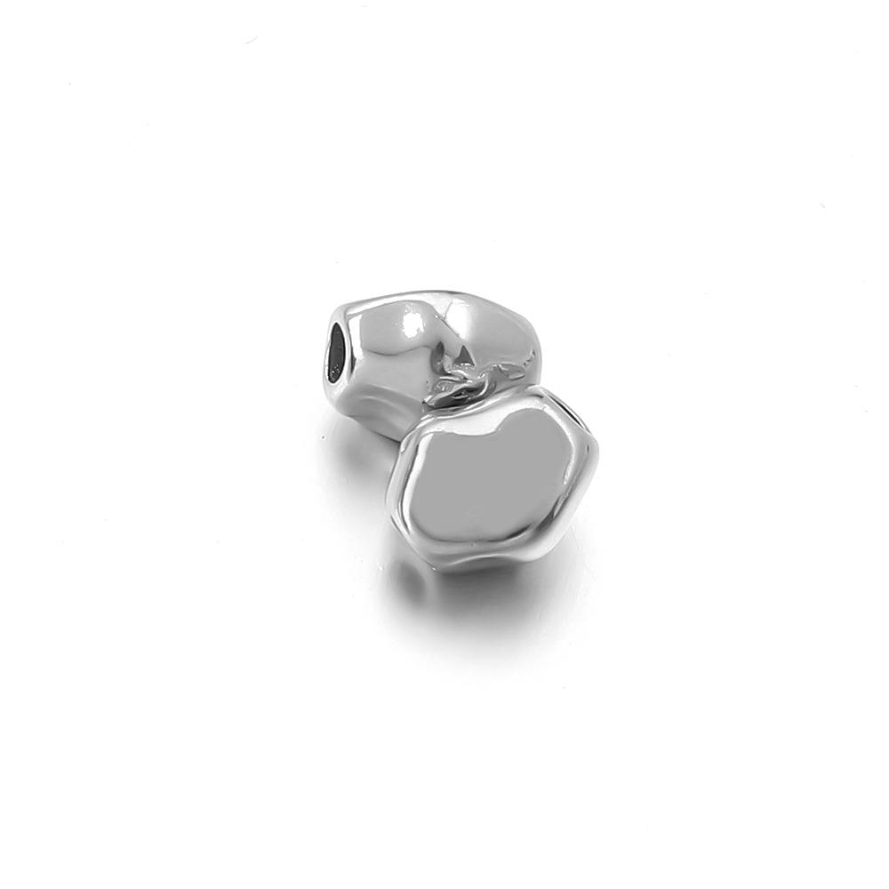 5-10pcs/lot Stainless Steel Spacer Beads Irregular Shape Big Hole Loose Bead For DIY Charms Bracelet Necklace Making Accessories