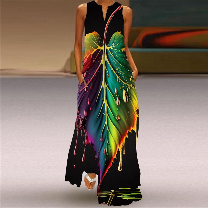 GMXIA Женская мода лето весна повседневные платья без рукавов с v-образным вырезом