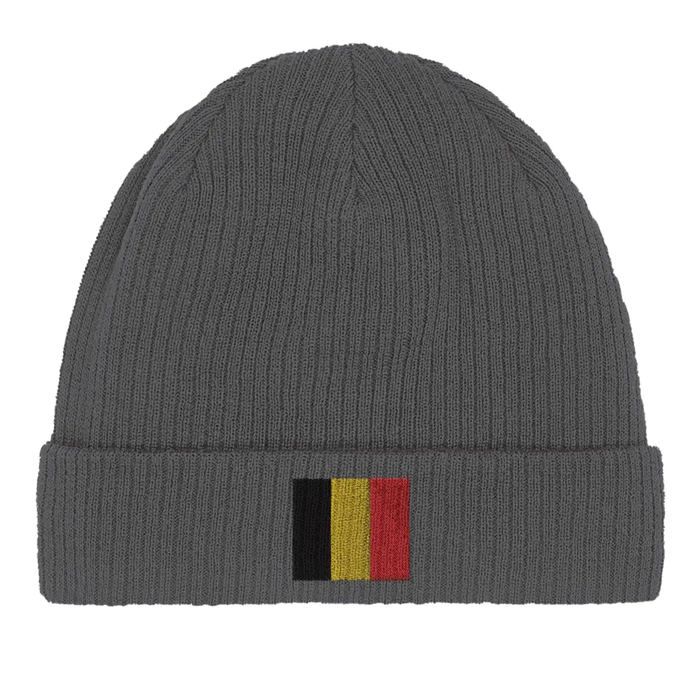 Bonnet Drapeau Belgique En Gris