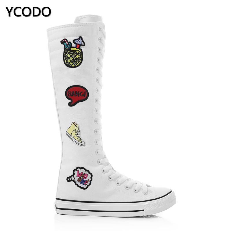 Весенне-осенние женские ботинки, парусиновые сапоги до середины икры, повседневная обувь с высоким берцем, длинные сапоги, удобные ботинки на плоской подошве со шнуровкой, размер 34-43