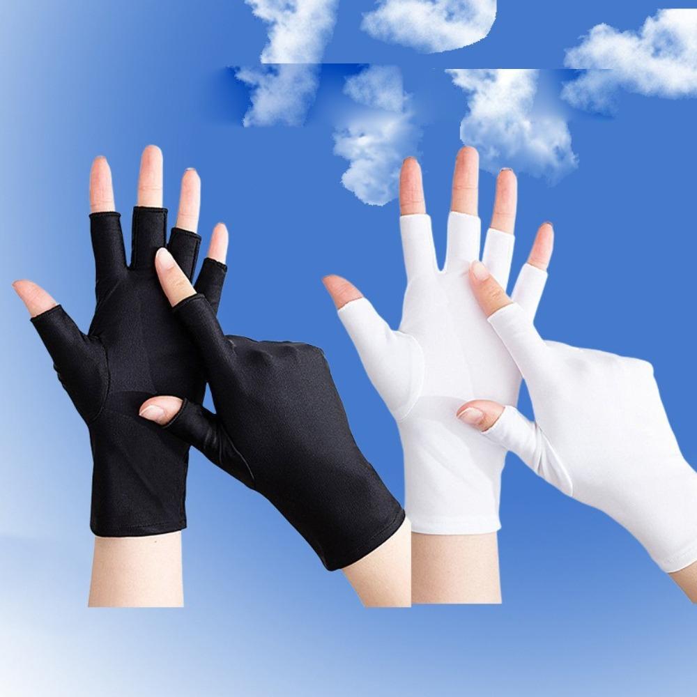 Дышащие солнцезащитные перчатки с полупальцем, перчатки из ледяного шелка, новые перчатки для покраски ногтей, лето