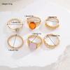 6pcs Vintage Minimalist Moonstone Rings Set For Women Fashion Gold Color Personalized Design Ring Party Daily Wear Jewelry Gifts