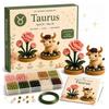 Easy Craft Kits for Beginners 12 Zodiac Signs DIY Beaded Garden Kit, 3D Astrology Flower Personalized Dorm Room Decor Handmade Bead Kit Beginners,