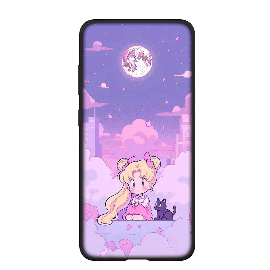Чехол для телефона для iPhone 17 16 15 Xiaomi Poco F8 F7 X7 X6 M8 C85 C75 C71 Redmi Note 14 13 12 11 Pro Max A3 A4 14C 13C 12C 15C Милый чехол с изображением девушки-морячки и луны