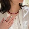 Изысканный красный агат натуральный камень круглые бусины ожерелья для женщин девочек легкая роскошная ключичная цепочка ювелирные изделия аксессуар