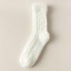Coral Fleece Socks Solid Color Medium Tube Socks Season Fleece Thickened Warm Furry Home Floor Sleeping Socks