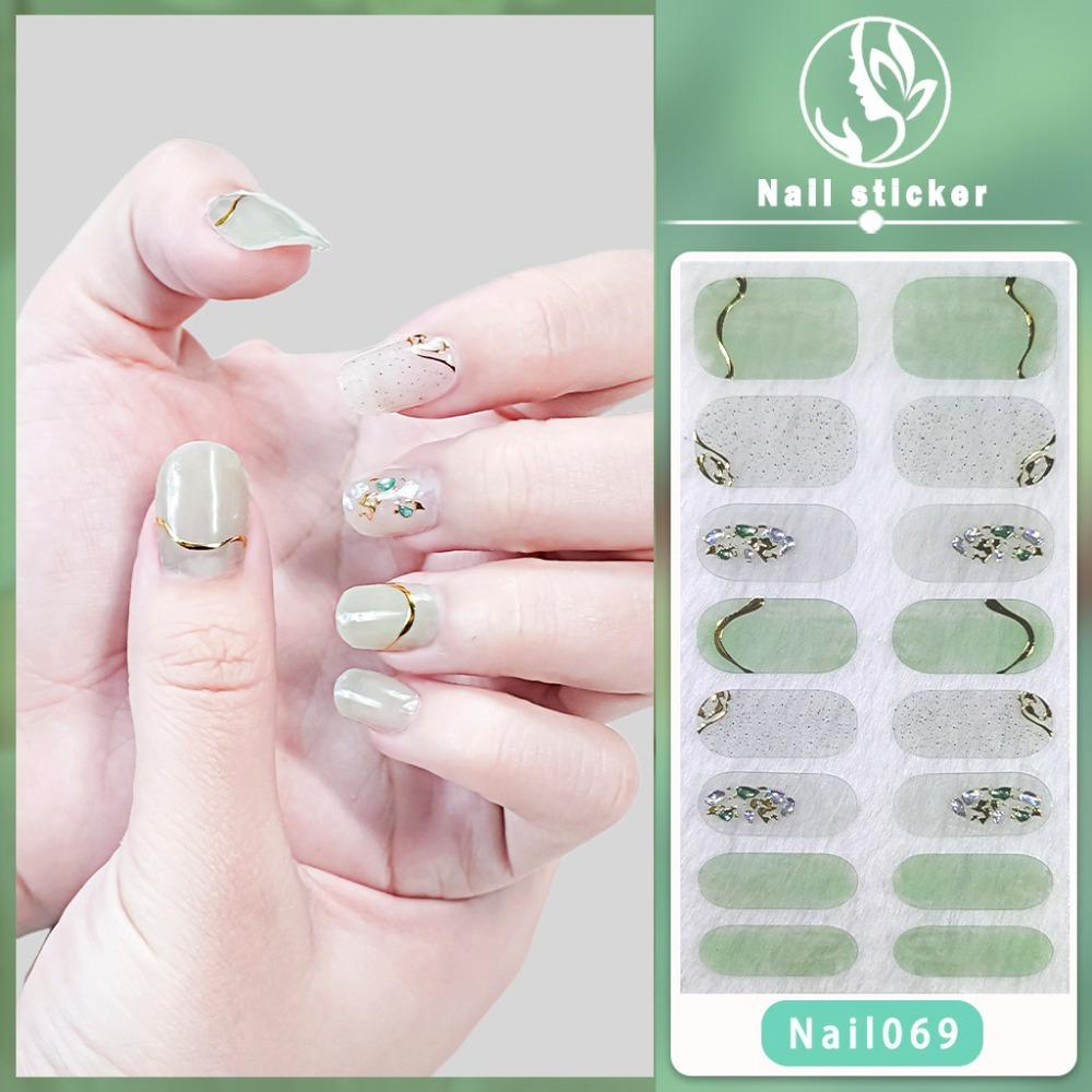 16 полосок для дизайна ногтей, наклейки для 3D-лаков, набор гелевых наклеек для ногтей, французские наклейки для ногтей, салон