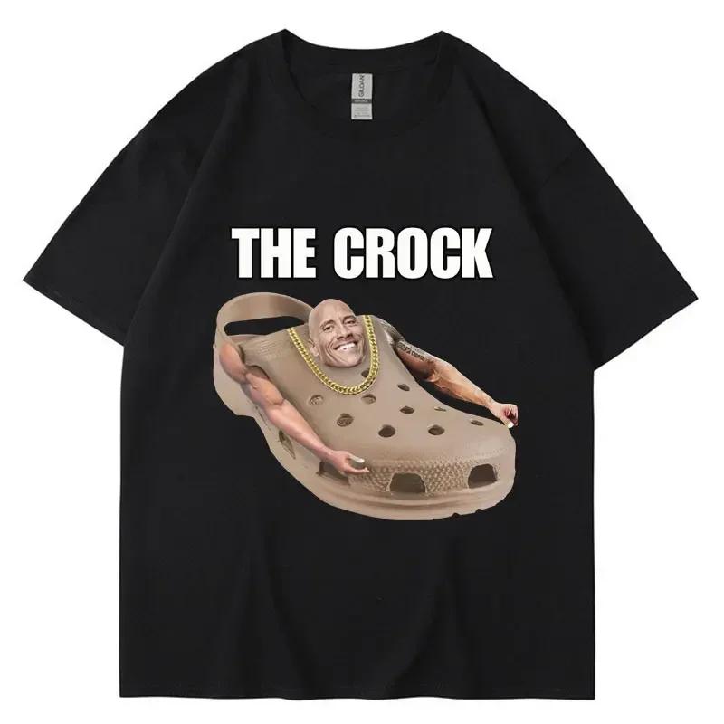 Short Sleeved Round Neck Y2k Tshirt Men Clothing New in Top Tees Mens TShirt Camisetas The Crock Dwayne Johnson Funny Meme