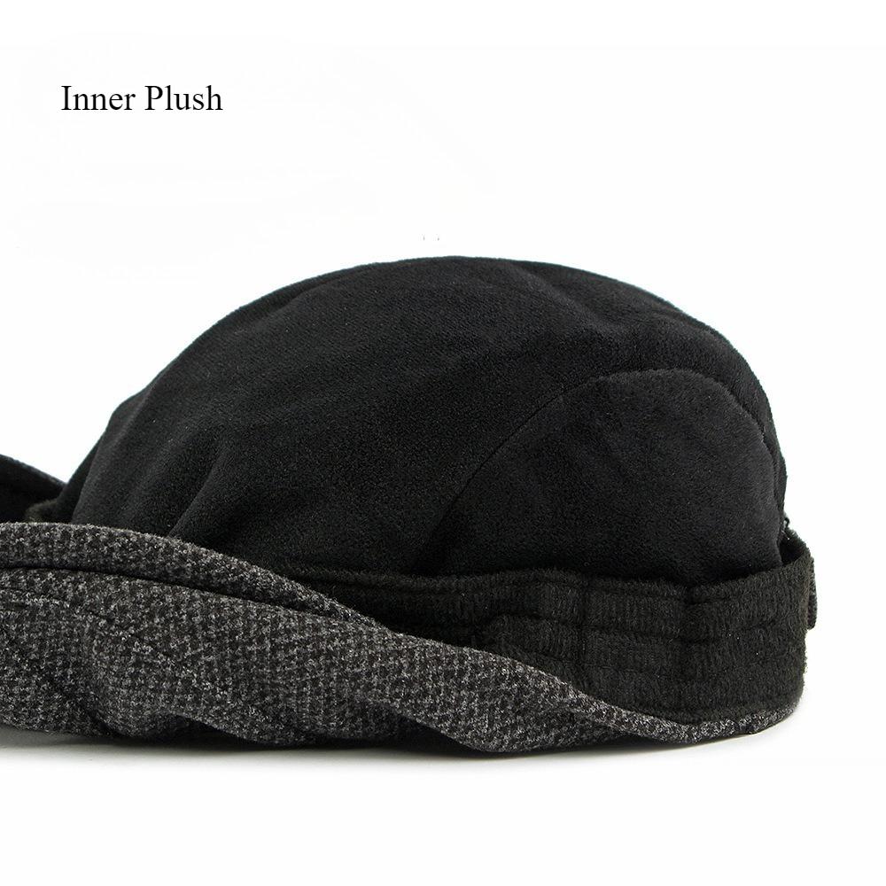 Autumn Winter Woolen Beret for Men Women British Retro Flat Cap Warm Fleece Lined Newsboy Cap Fashion Cabbie Hat Casual Duckbill Cap