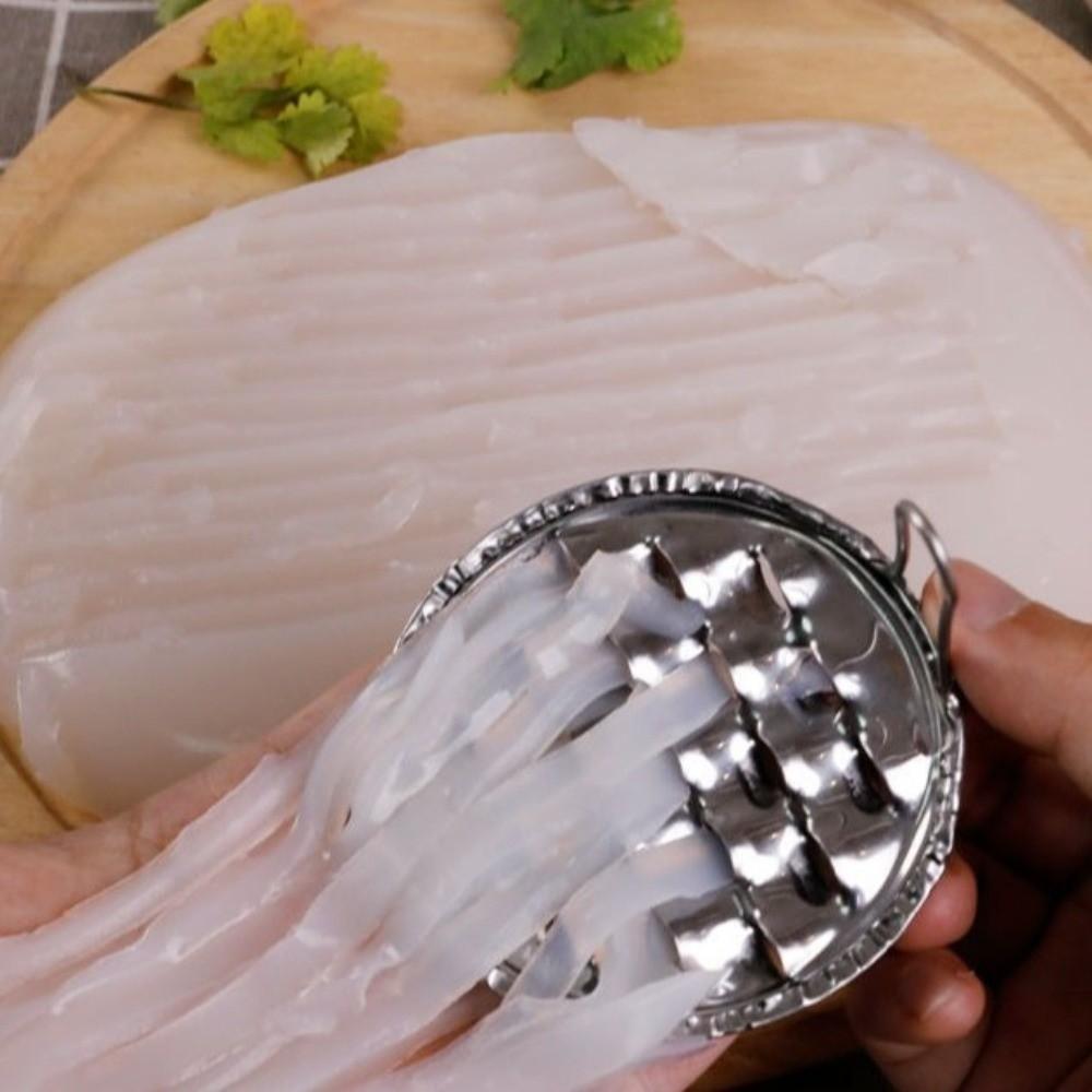 Stainless Steel Bean Jelly Scraper Wear Resistant Manual Jelly Scraping Tool Multifunctional Cold Noodle Scraper Outdoor Cooking