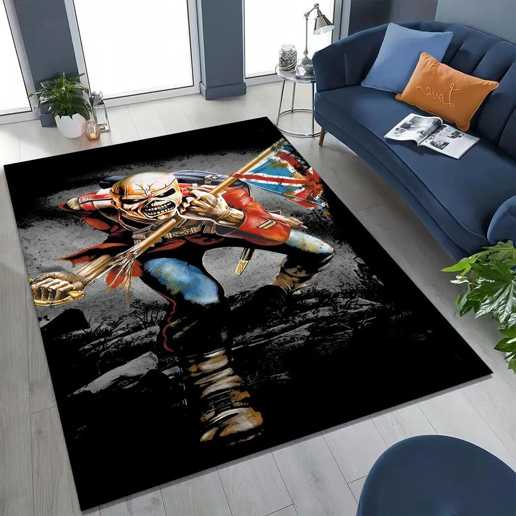 3D I-Iron-Maidens Music Band Art Carpet Rug for Bedroom Living Room Sofa Home Doormat Decor,Large Kids Non-slip Floor Mat
