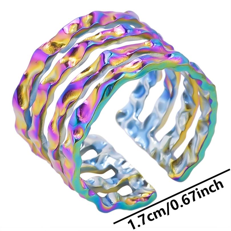 Rainbow Eye Horus Heart Star Ring Music Hip Hop Jewelry Stainless Steel Rings For Women Men Accessories Anillos Acero Inoxidable