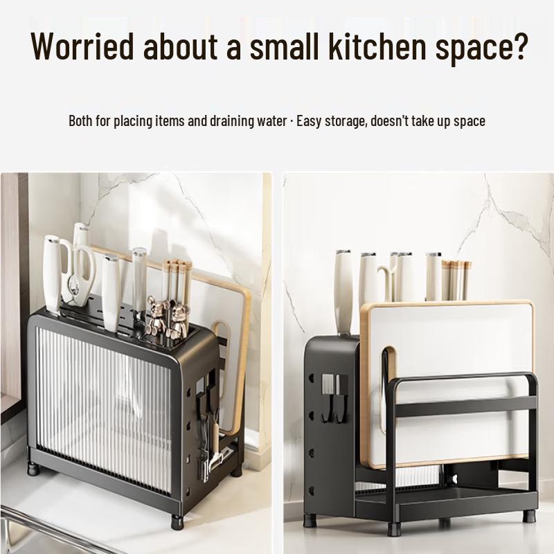 YouShu Kitchen Multi-functional Storage Rack with Chopping Board & Chopstick Holder